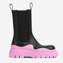 Leather Tire Boot High Pink